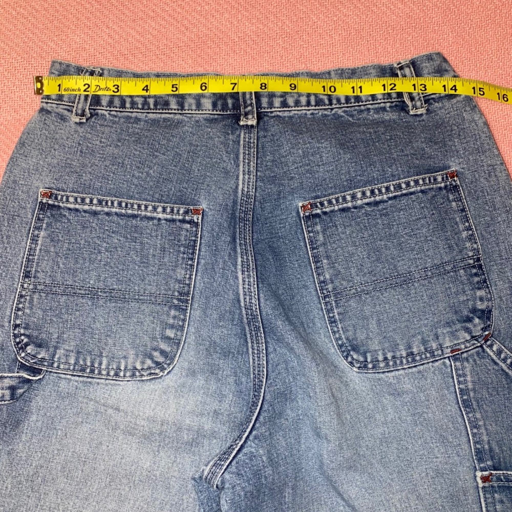 Vintage Limited Jeans Womens Carpenter Pants Size 8 Blue Denim Wide Leg Utility - Picture 8 of 8